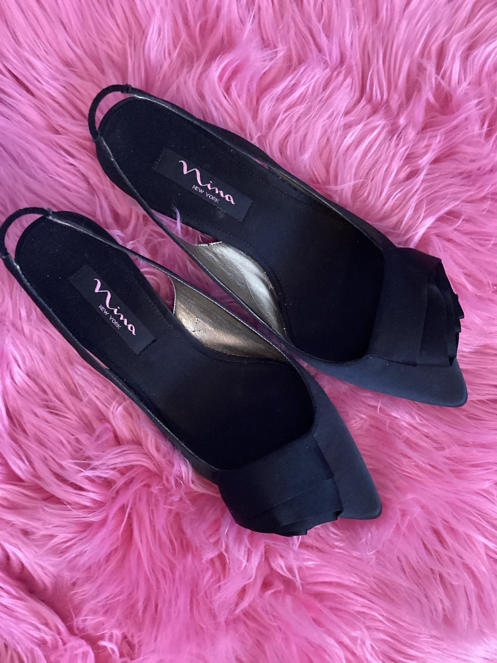 Vintage Nina Heels Black Roses Sexy